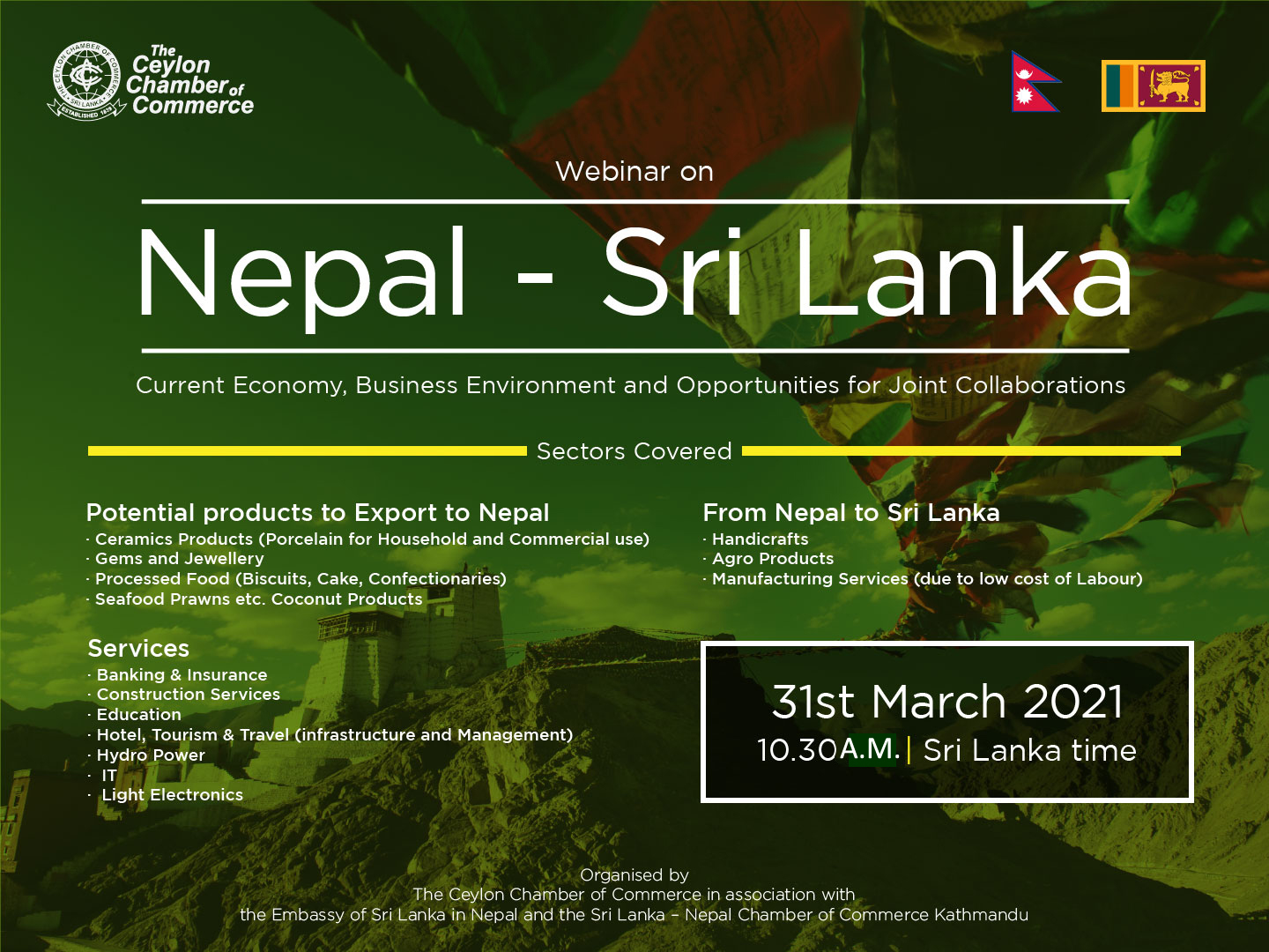 Webinar on Nepal Sri Lanka current economy business environment and opportunities for joint collaborations