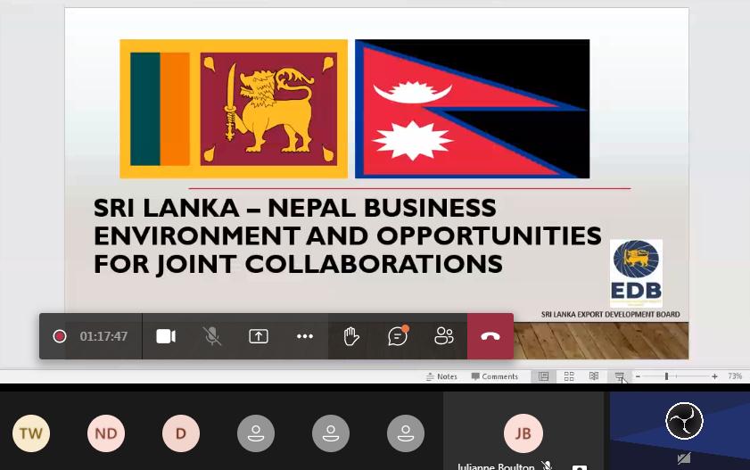 Webinar held on Sri Lanka - Nepal - Business Environment and Opportunities for Collaborations