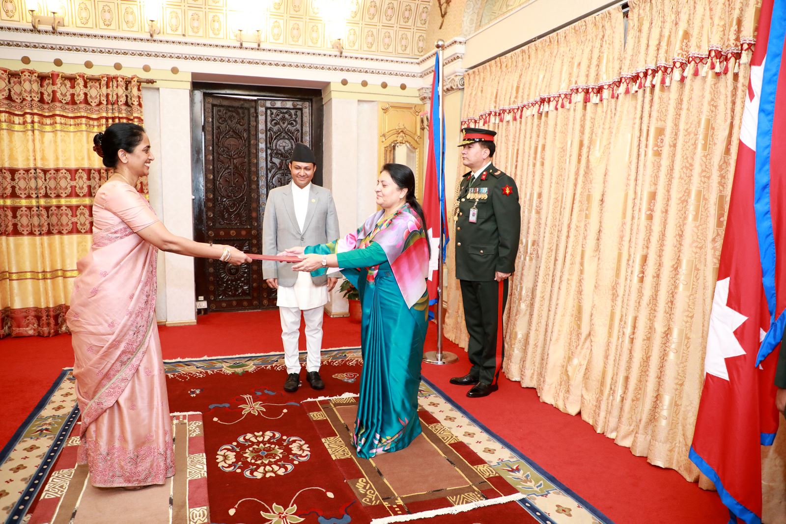 Sri Lanka's Ambassador to Nepal Himalee Arunatilaka presents Credential