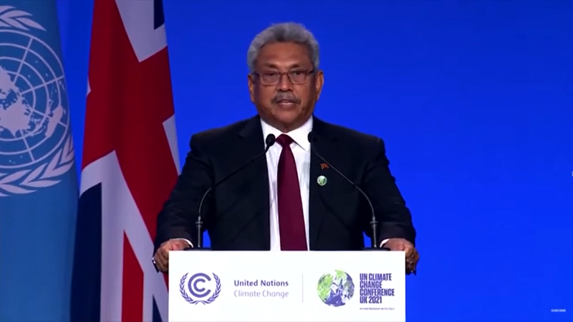 Speech by President Gotabaya Rajapaksa at the “ World Leaders Summit of COP26", UN Climate Change Conference, Scotland, UK | 01 November 2021